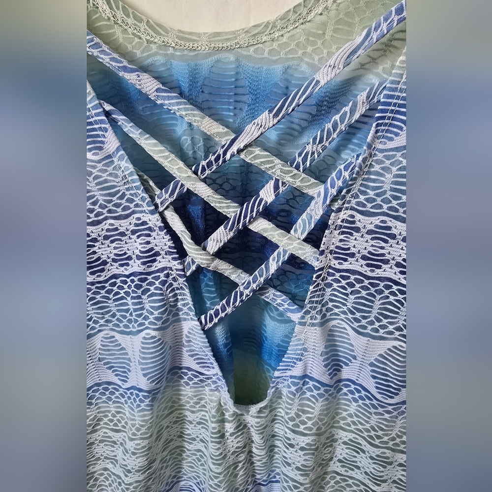 J Valdi Swimsuit Tropical Boho Cover Up Sheer Dress Like New Small - Picture 6 of 8